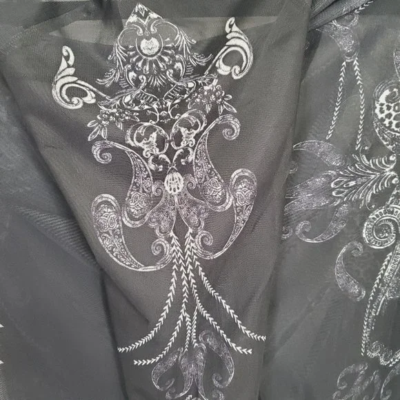 Rock & Republic Size XL Shirt Sheer Mesh Cheetah Head Print Long Sleeve Pullover - Picture 8 of 9